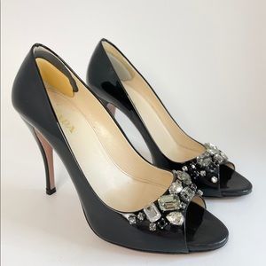 Prada Gem Peep-Toe Heel